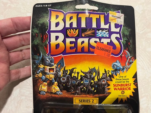 Vintage Battle Beasts Series 2 Armored Armadillo Humongous Hippo NEW SEALED NICE - Afbeelding 2 van 7