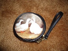 New Round Wristlet Zippered Bag Duck Images Front and Back