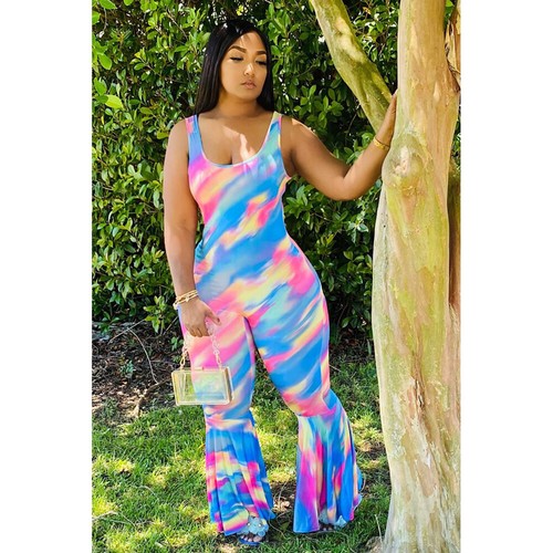 New Women Jumpsuit Flare Pants Romper Overalls Playsuit Bodysuit Club Plus Size - Picture 11 of 24