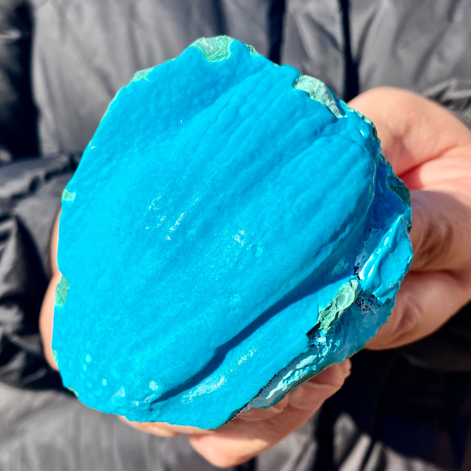 226G  Top natural blue malachite quartz Crystal mineral sample decoration -