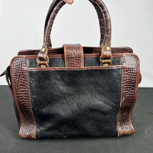 Sac à main femme Brahmin sac à main cuir alligator marron noir bandoulière - Photo 9/22