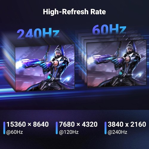 Cable DisplayPort UGREEN 2.1 [Certificado VESA] DP2.0 80Gbps DSC 1.2a, Trenzado - Imagen 3 de 9