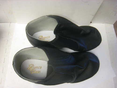 Dance Class CHILDS Jazz Boot Leather Closed Toe Pull On Slippers BLACK Sz. 3 w - Picture 3 of 7