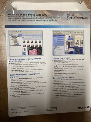 Microsoft Digital Image Suite 2006 PC 2 Disc Set Small Box Windows & Manual - Picture 3 of 5