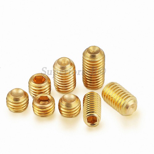 M3 M4 M5 M6 M8 M10 Solid Brass Grub Screws Cup Point Allen Socket Set Screw - Picture 4 of 5