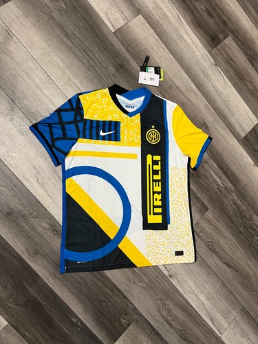 Nike Inter Milan 4th Soccer Football Jersey Player ADV Authentic XL 2021 Pirelli - Picture 3 of 24