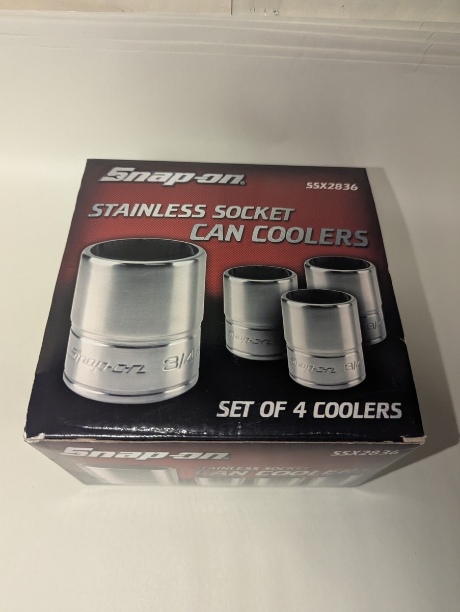 Snap-on Stainless Socket Can Coolers 4 in Each Set SSX2836