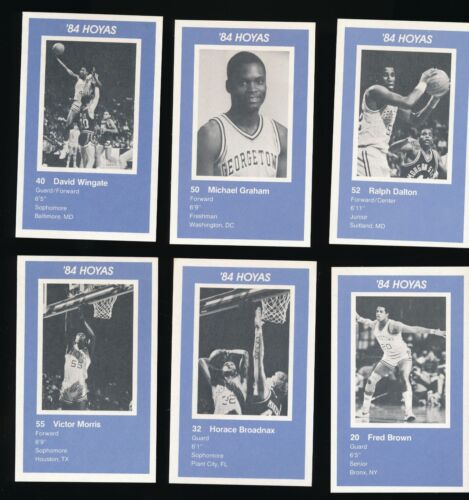 1983 GEORGETOWN HOYAS SET COMPLETO DI 15 PATRICK EWING COLLEGE ROOKIE #10 PSA 8 - Foto 5 di 8