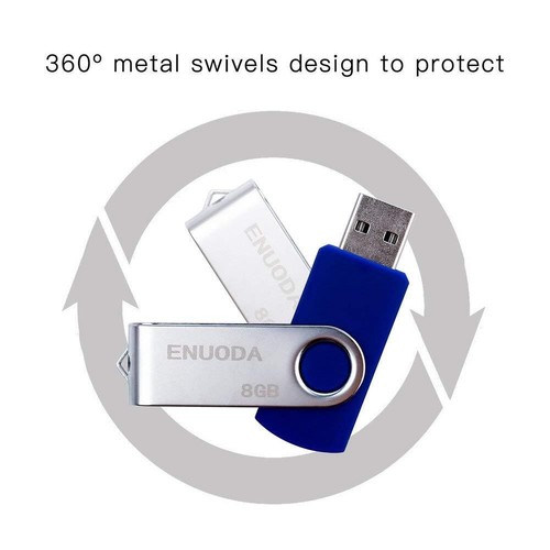 Lot de 5 Clé USB 8 Go ENUODA USB 2.0 Flash Drive Stockage Rotation Disque Mém... - Afbeelding 3 van 6