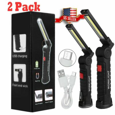 Rechargeable COB LED Slim Work Light Lamp Flashlight Inspect Folding Torch USA Rechargeable COB LED Slim Work Light Lamp Flashlight Inspect Folding Torch USA