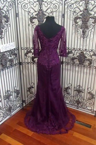 3005 VAL STEFANI 7630 PURPLE SZ 14 $517 FORMAL NEW GOWN DRESS - Picture 7 of 11