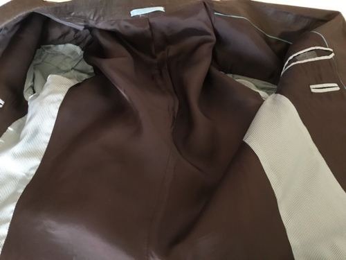 Veste 100 % lin CELIO marron glacé noté taille 52 en très bon état. - Foto 11 di 15