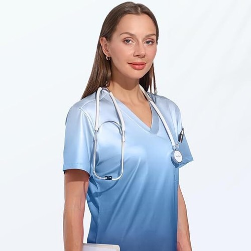 Scrubs for Women Set,Scrub Top&Jogger Pants Set,Slim Quick-dry Anti Wrinkle Yoga - Picture 44 of 48