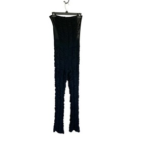 I.AM.GIA Ophelia black strapless mesh ruched jumpsuit club party Halloween sz M