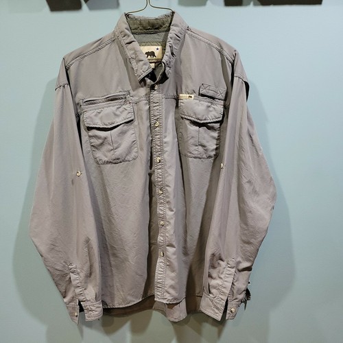 Dakota Grizzly Gray Outdoor Performance Long Sleeve Shirt Size 2XL Fishing Hunt - Picture 2 of 11