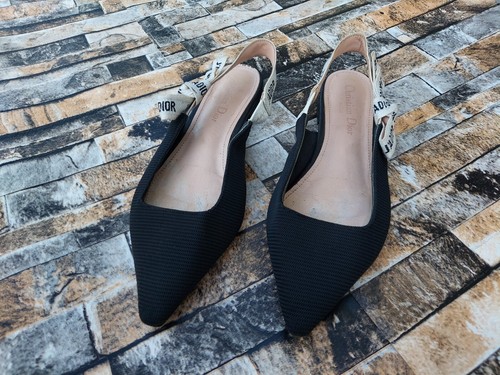 Authentische Christian Dior J'adior flache Slingback-Schuhe schwarz US-Größe 7,5 - Bild 5 von 9