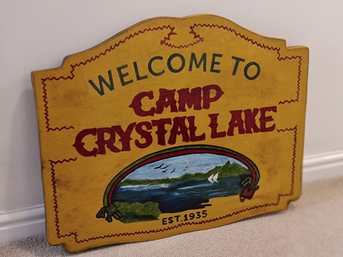 1:1 Camp Crystal Lake Sign. Hand Painted. 10mm Thick - Friday the 13th Jason. - Picture 2 of 7