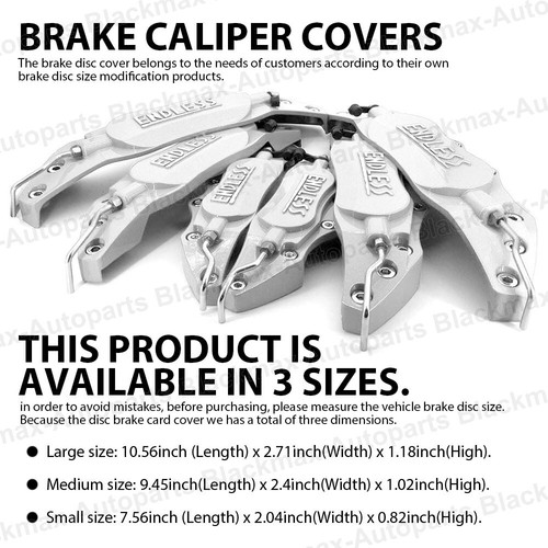 Metal 3D ENDLESS Universal Style Brake Caliper Cover 4pcs Silver 10.5" LW02 - Foto 3 di 9