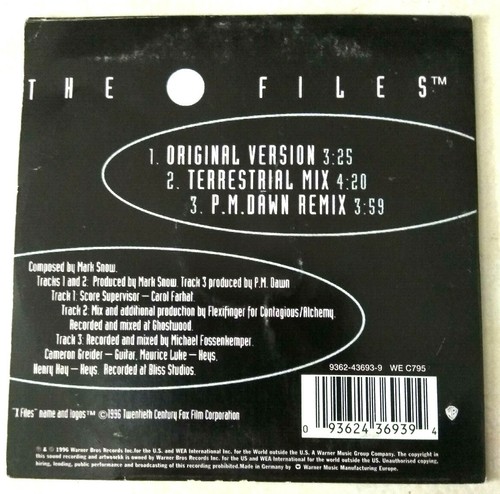 CD Single The X Files Mark Snow Envoi rapide et suivi - Imagen 2 de 2