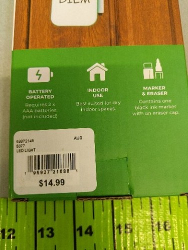 Green LED Light Up Door Hanger Whiteboard w Marker Bedroom Message Board - Picture 4 of 4