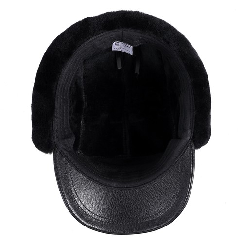 Cappello da cacciatore unisex in vera pelle di shearling Ushanka berretto pelliccia russa a punta - Foto 11 di 15