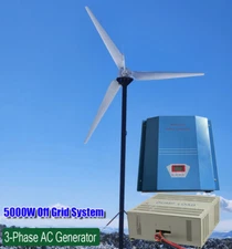 5000W Wind Turbine Generator Wind Power with Off Grid Hybrid Charge Controller