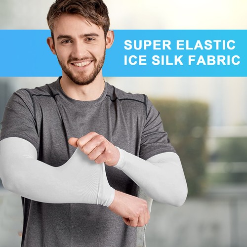 4 pares de fundas para brazos de enfriamiento protección solar UV deportes al aire libre verano hombres mujeres - Imagen 37 de 43