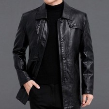 Real Leather Jacket Men's Sheepskin Jacket Winter Casual Jacket Business Coats