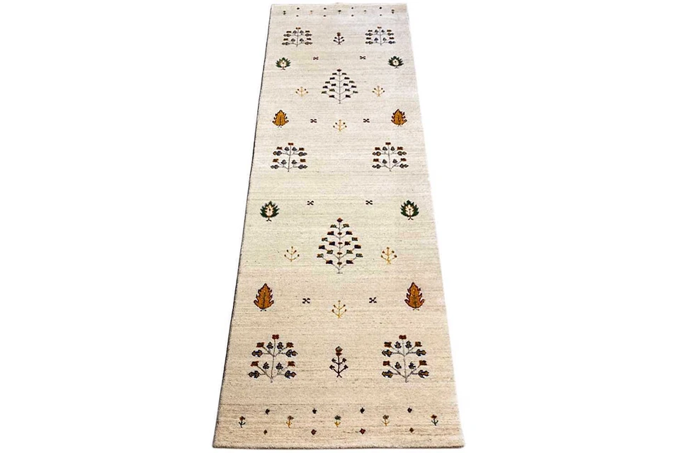 Gabbeh Loom Luri Läufer – 82x299 – Handgewebt – Wolle – Creme – Zeitgenössisch - Bild 2 von 4
