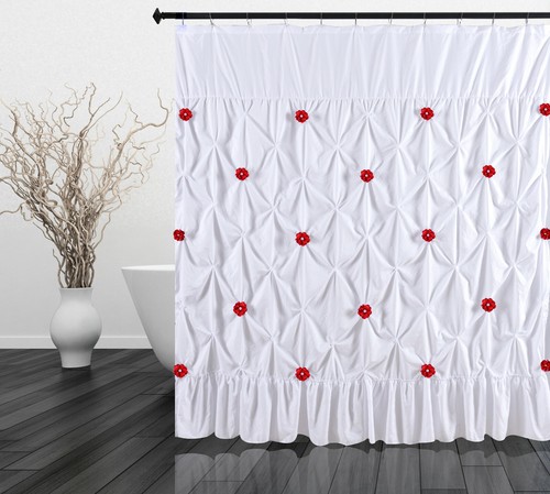 Pinched Pleat Fabric Shower Curtain - Picture 21 of 22