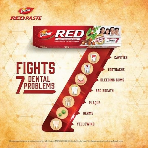 Pasta de dientes roja Dabur y aceite tirador enjuague bucal tratamiento para mal aliento - Imagen 11 de 21