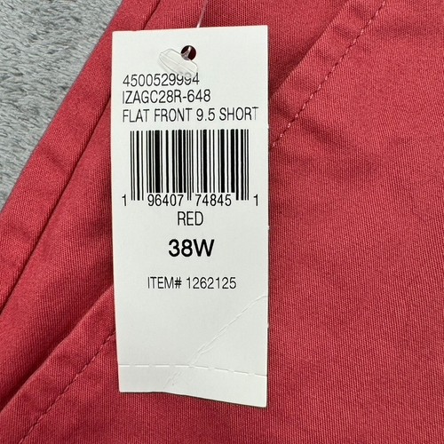 Izod Saltwater Shorts Mens 38 Coral Red 9.5" Inseam Flat Front Cotton Preppy NWT - Picture 9 of 10