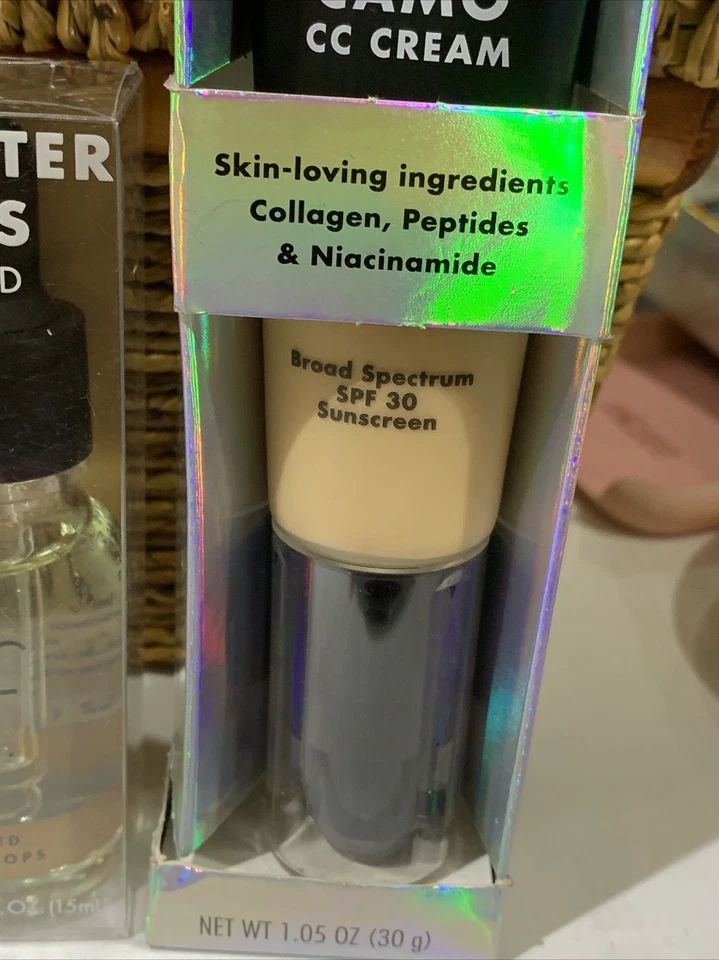 E.L.F. Booster Drops - Sun-Kissed - 0,51 fl oz - 15ml & CAMO CC Cream 140W Médio - Imagem 3 de 4