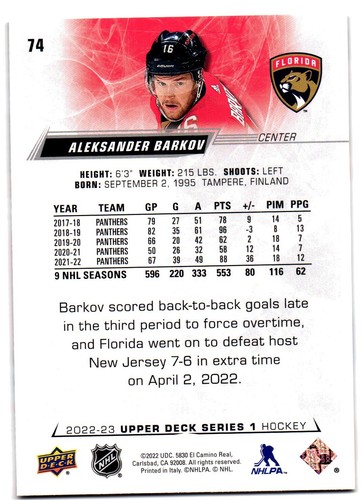 2022-23 Upper Deck Series 1 NHL Hockey Cards You Pick From List - Picture 33 of 103