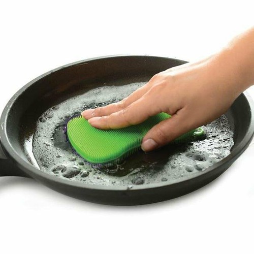 Cepillo de plato de silicona Norpro - Soporte para ollas de lavado de verduras multiuso de doble cara - Imagen 3 de 13