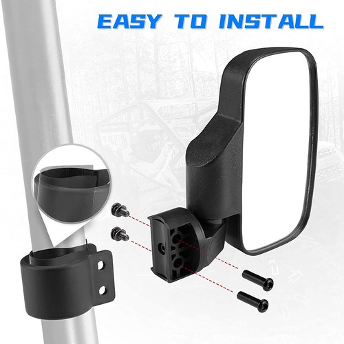 UTV Rear View Side Mirrors Set For Polaris Ranger RZR XP Crew 570 800 900 1000 - Picture 8 of 17