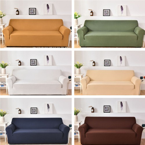 1/2/3/4 Seater Soft Sofa Couch Covers Solid Elastic Stretch Slipcover Protector - Picture 3 of 21