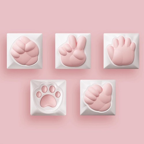 Kawaii Cute Soft Silicone Cat Paws Corgi Buttock OEM ABS Keycap - Afbeelding 7 van 18
