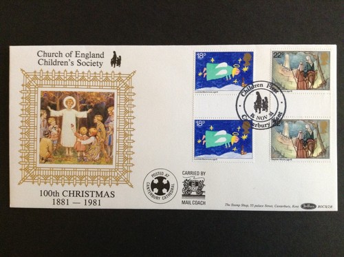 GB Benham 1981 Navidad Set en 2 Fundas Primer Día - Canterbury 'Children' SHS - Imagen 2 de 3