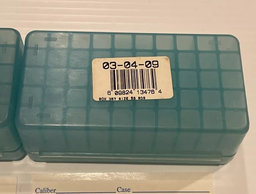 Dillon Precision Ammo Box Light Blue 50 Round 38/357MAG Storage Box NOS Lot Of 2 - Picture 11 of 12