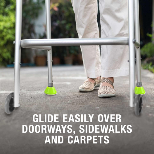 Drive Medical 10210-1 Folding Walker with Wheels and Healthsmart Walker Glides, - Picture 6 of 13