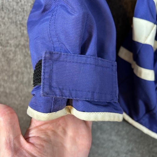 Vintage Descente Ski Jacket Hooded Insulated Winter Coat Striped Blue Mens M - Picture 5 of 12