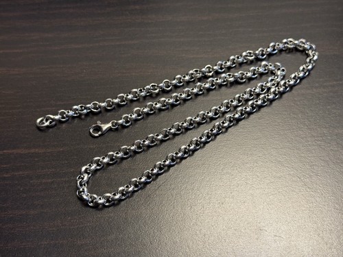 Solid 925 Sterling Silver Mens 5mm Rolo Belcher Chain Lobster Necklace 70cm - Picture 2 of 7
