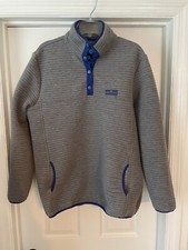 Simply Southern Women  s 1/4 Snap Ribbed Pullover Sweatshirt Size XL Grey Blue