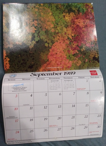 Explore Minnesota Seasons 1989 Minnesota Office of Tourism/Coca Cola Calendar - Picture 12 of 18