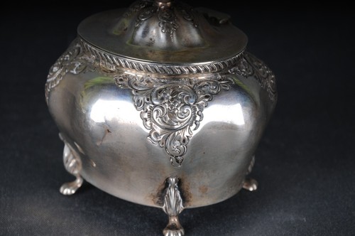 Antike 925 Sterlingsilber England Zuckerdose 925er Dose Chester William Neale - Picture 3 of 12