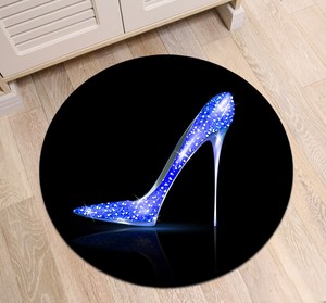 Details About Sapphire Blue High Heels Living Room Round Floor Mat Bedroom Carpet Area Rugs