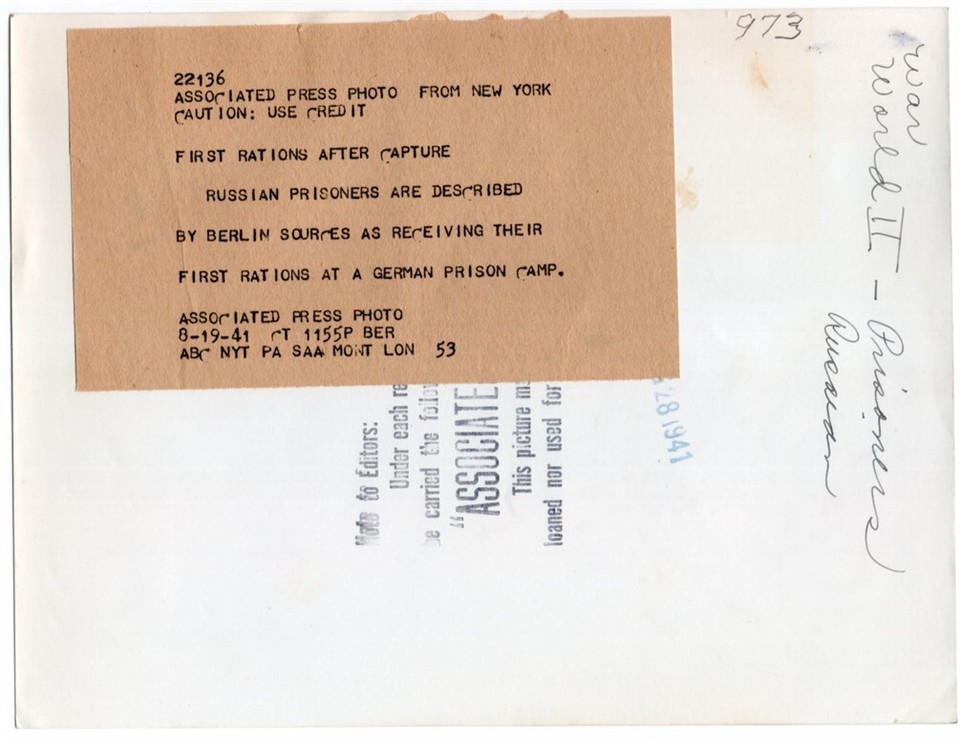 1941 Russian POWs Receive First Rations After Capture at POW Camp News ...