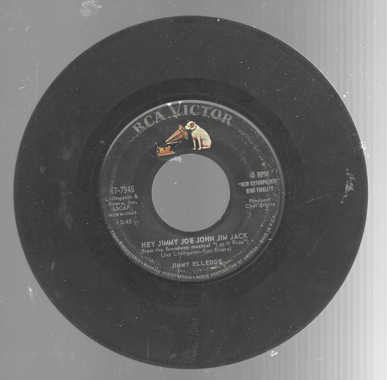 Jimmy Elledge Funny How Time Slips Away Hey Jimmy Joe 45 RCA Victor