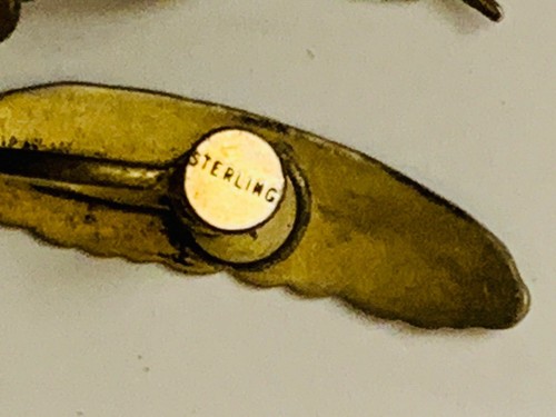 VINTAGE SILVER FEATHER EARRINGS - Picture 4 of 5